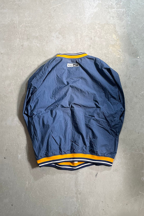 90'S V-NECK PULL-OVER NYLON JACKET / NAVY	[SIZE: 2XL USED]
