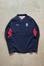 画像をギャラリービューアに読み込む, Y2K EARLY 00&#39;S ENGLAND NATIONAL TEAM PULLOVER FLEECE SHIRT / NAVY [SIZE: L USED]
