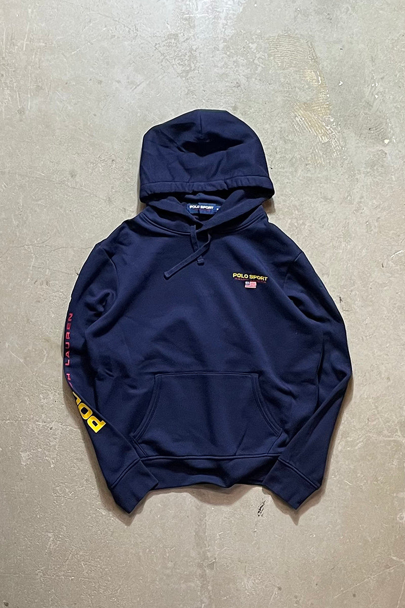 LOGO SWEAT HOODIE / NAVY [SIZE: M USED]