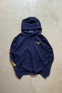 LOGO SWEAT FOODIE / NAVY [SIZE: M USED]