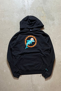 MADE IN USA 90'S NFL DOLPHINS SWEAT HOODIE / BLACK [SIZE: L USED]