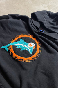 MADE IN USA 90'S NFL DOLPHINS SWEAT HOODIE / BLACK [SIZE: L USED]