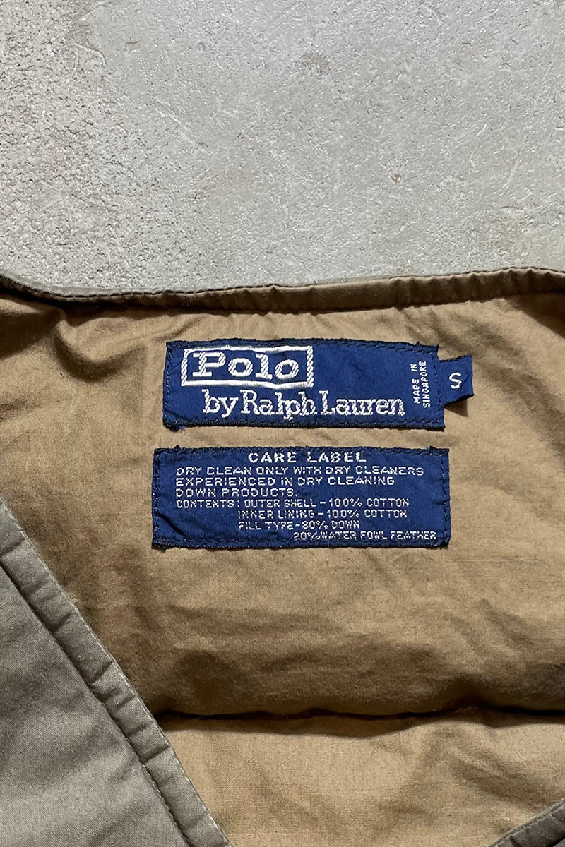 90s DOWN HUNTING PUFF VEST / KHAKI [SIZE: S USED]