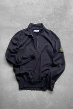 画像をギャラリービューアに読み込む, MADE IN CROATIA HALF ZIP COTTON KNIT SWEATER / BLACK [SIZE: M USED]
