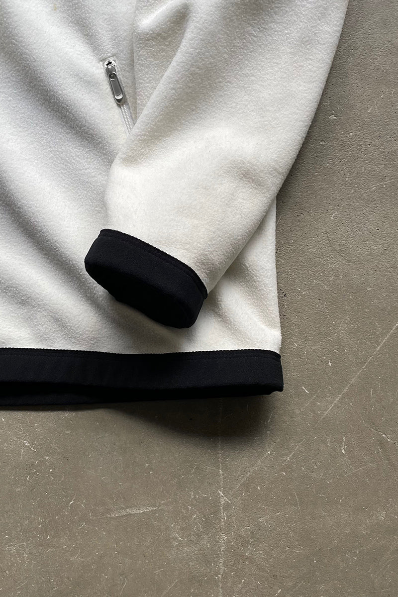 Y2K EARLY 00'S ZIP FLEECE JACKET / WHITE [SIZE: XL USED]