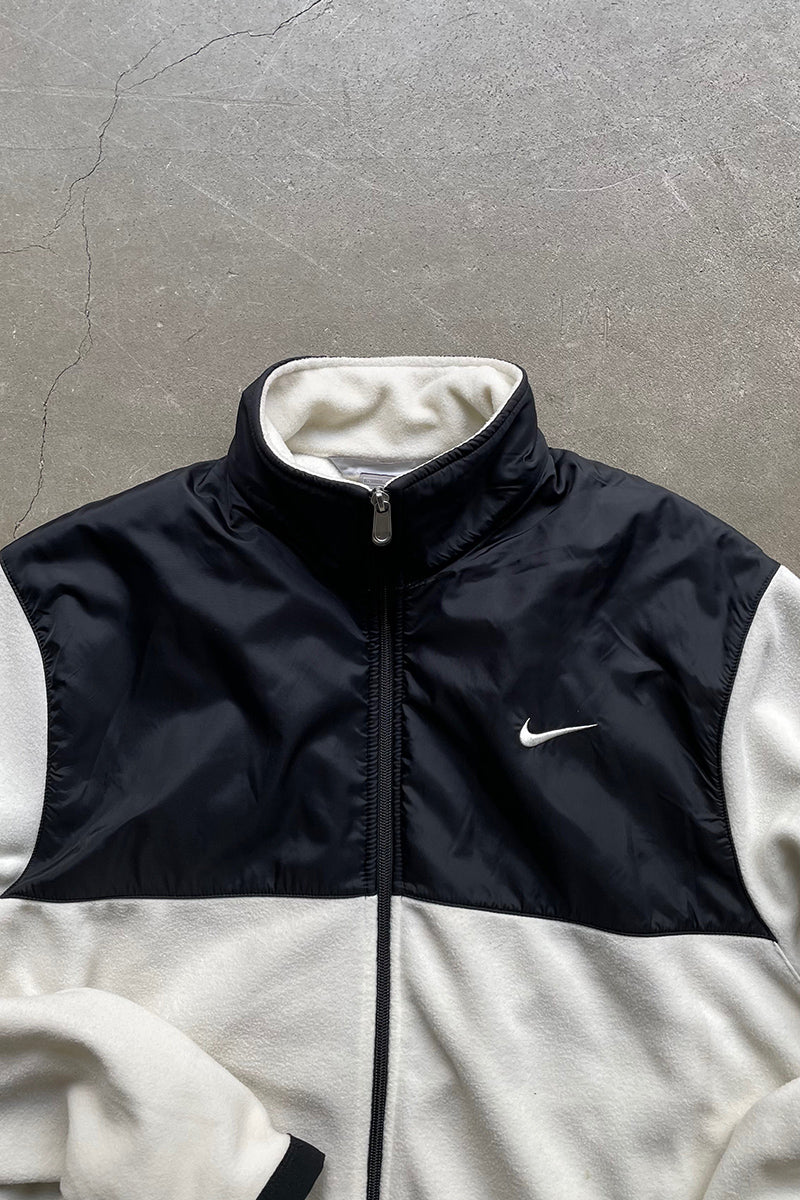 Y2K EARLY 00'S ZIP FLEECE JACKET / WHITE [SIZE: XL USED]