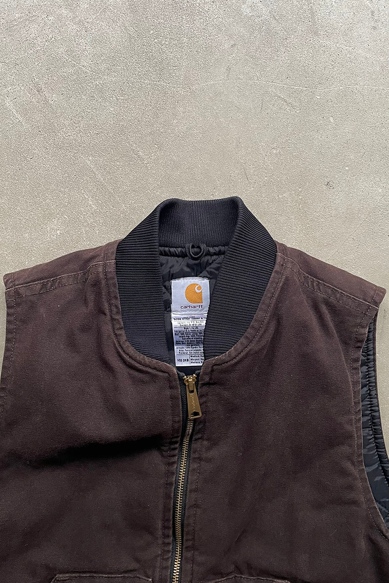 MADE IN USA Y2K 05'S DUCK VEST / BROWN [SIZE: M USED]