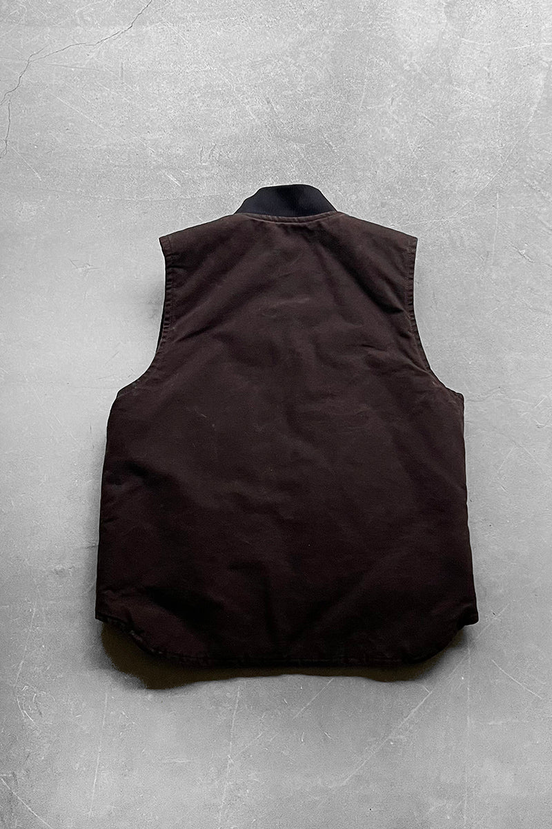 MADE IN USA Y2K 05'S DUCK VEST / BROWN [SIZE: M USED]