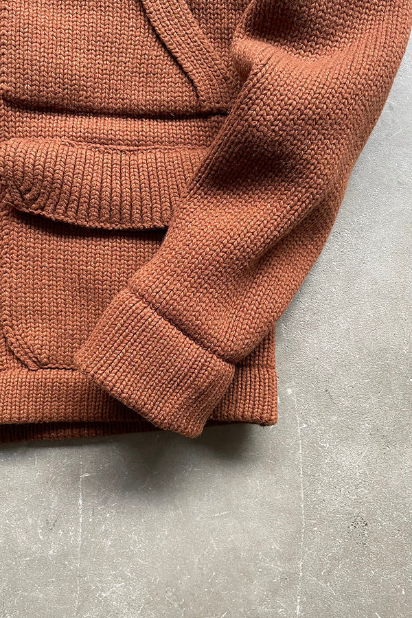 MADE IN ITALY Y2K EARLY 00'S KNIT JACKET / BROWN [SIZE: 50 USED]