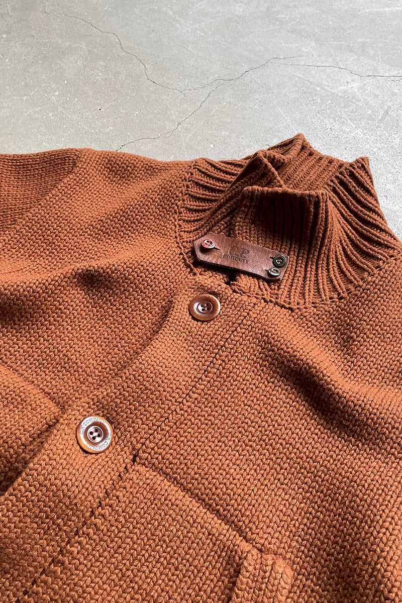 MADE IN ITALY Y2K EARLY 00'S KNIT JACKET / BROWN [SIZE: 50 USED]