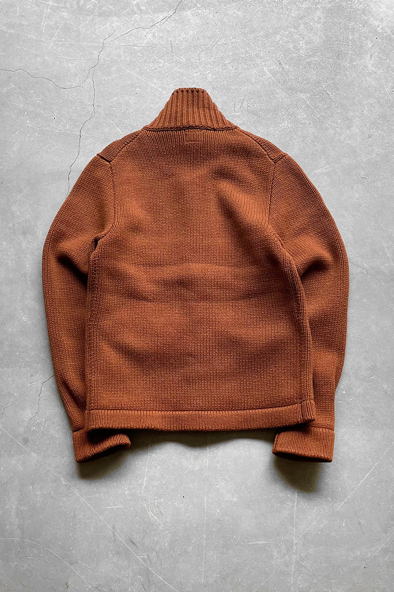 MADE IN ITALY Y2K EARLY 00'S KNIT JACKET / BROWN [SIZE: 50 USED]