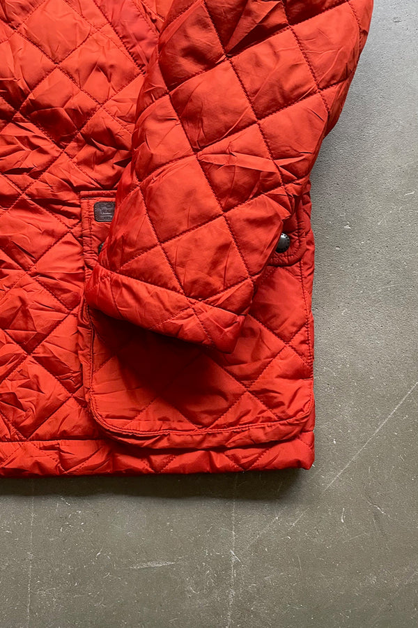 90'S QUILTING PUFF JACKET / ORANGE [SIZE: M USED]