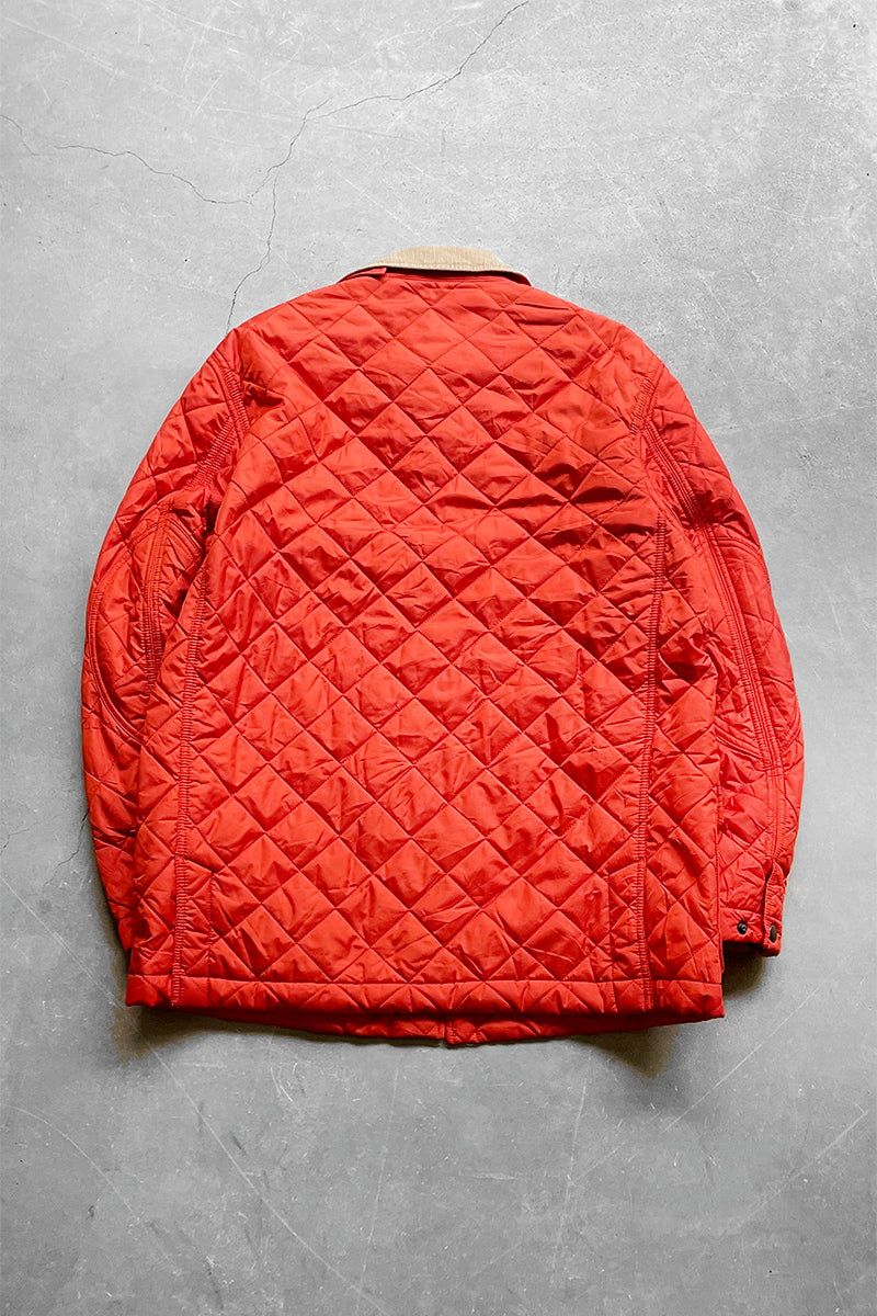 90'S QUILTING PUFF JACKET / ORANGE [SIZE: M USED]