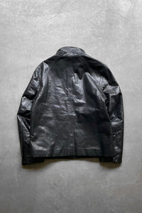 Y2K EARLY 00'S ZIP LEATHER JACKET / BLACK [SIZE: M USED]