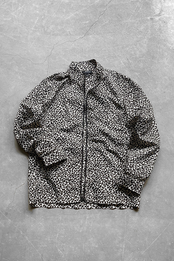 MADE IN ROMANIA LEOPARD ZIP NYLON JACKET / BEIGE [SIZE: M USED]