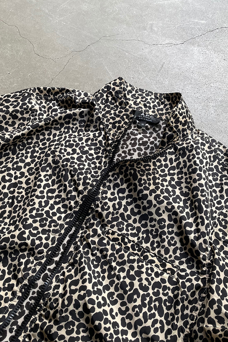 MADE IN ROMANIA LEOPARD ZIP NYLON JACKET / BEIGE [SIZE: M USED]