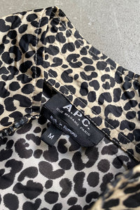 MADE IN ROMANIA LEOPARD ZIP NYLON JACKET / BEIGE [SIZE: M USED]