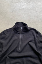 画像をギャラリービューアに読み込む, MADE IN CROATIA HALF ZIP COTTON KNIT SWEATER / BLACK [SIZE: M USED]
