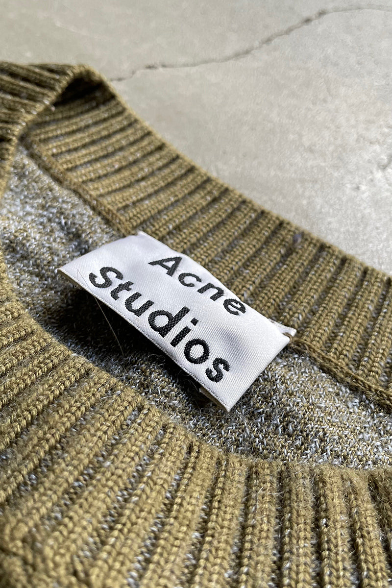 WATER MELON DESIGN KNIT SWEATER / KHAKI [SIZE: XL USED]