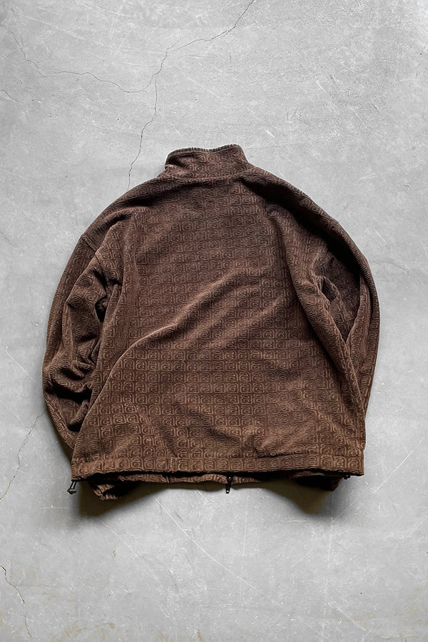 MONOGRAM VELOUR ZIP JACKET / BROWN [SIZE: M USED]