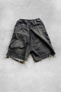 CARGOBELA TECH DENIM SHORTS / BLACK [SIZE: S USED]