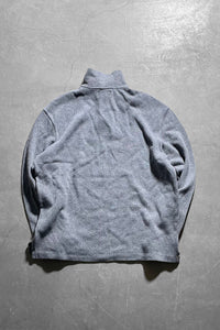 90'S EXCLUSIVE OF DECORATION HALF-ZIP KNIT SWEATER  / GRAY [SIZE: L USED]