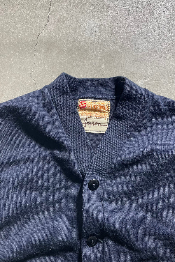 MADE IN USA 50-60'S UCLA LETTERED CARDIGAN / NAVY [SIZE: M USED]