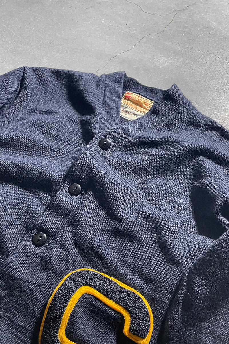 MADE IN USA 50-60'S UCLA LETTERED CARDIGAN / NAVY [SIZE: M USED]