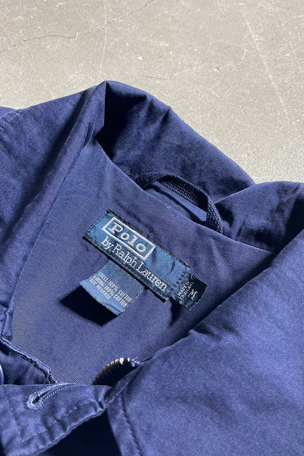 90'S DOUBLE ZIP COTTON COAT / NAVY [SIZE: M USED]