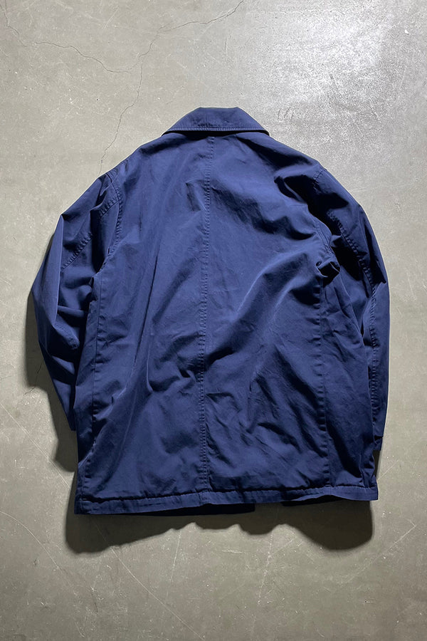 90'S DOUBLE ZIP COTTON COAT / NAVY [SIZE: M USED]