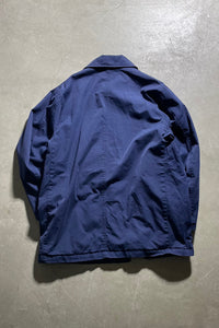 90'S DOUBLE ZIP COTTON COAT / NAVY [SIZE: M USED]