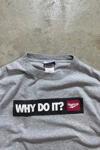 Y2K EARLY 00'S WHY DO IT? T-SHIRT / GREY [SIZE: M USED]