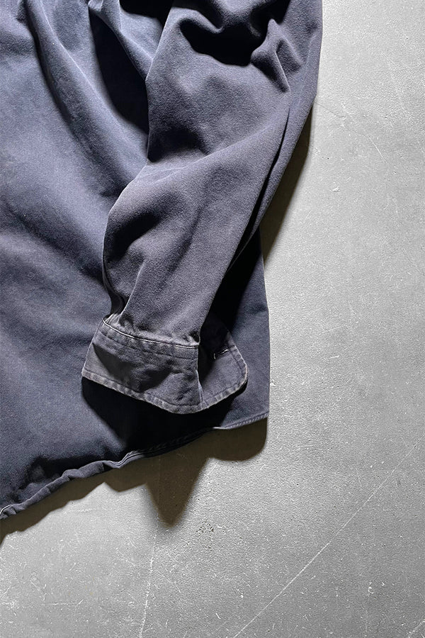 90'S L/S COTTON TWILL SHIRT FADED BLACK / CHARCOAL [SIZE: XL USED]