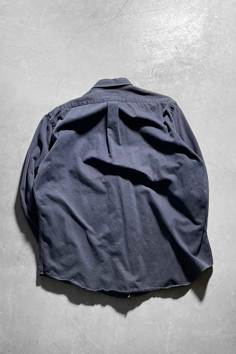 90'S L/S COTTON TWILL SHIRT FADED BLACK / CHARCOAL [SIZE: XL USED]