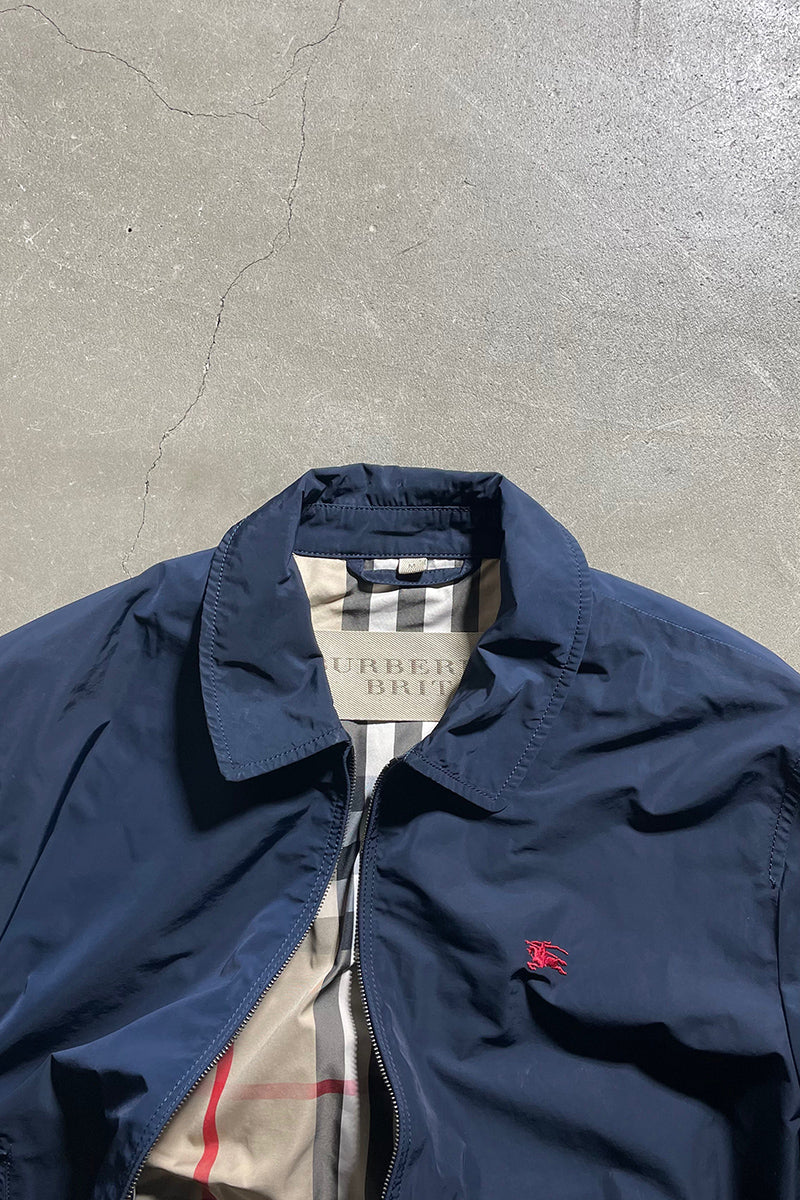 DOUBLE ZIP NYLON JACKET / NAVY [SIZE: M USED]