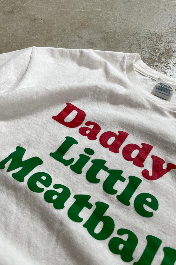 Y2K EARLY 00'S MEATBALL MESSAGE T-SHIRT / WHITE [SIZE: L USED]
