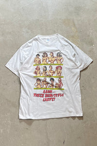 90'S BEAUTIFUL LADYS EROTIC T-SHIRT / WHITE [SIZE: L USED]