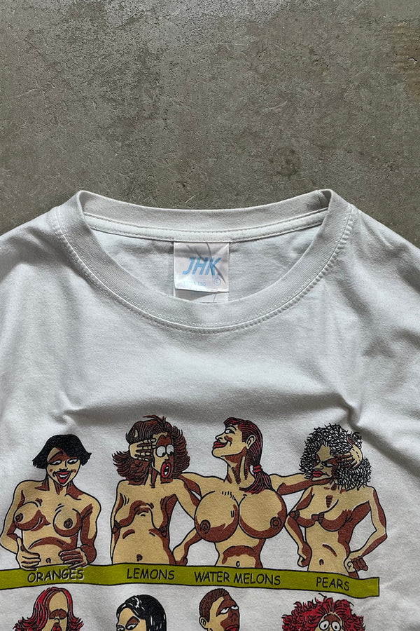 90'S BEAUTIFUL LADYS EROTIC T-SHIRT / WHITE [SIZE: L USED]
