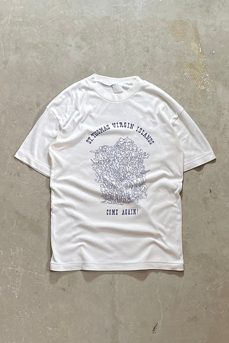 80'S ST. THOMAS VIRGIN ISLANDS EROTIC T-SHIRT / WHITE [SIZE: L USED]