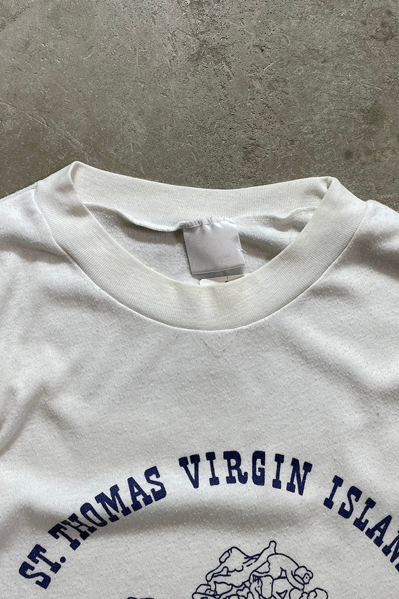 80'S ST. THOMAS VIRGIN ISLANDS EROTIC T-SHIRT / WHITE [SIZE: L USED]