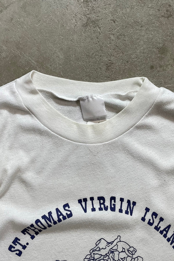 80'S ST. THOMAS VIRGIN ISLANDS EROTIC T-SHIRT / WHITE [SIZE: L USED]