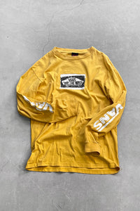 MADE IN MEXICO Y2K EARLY 00'S L/S PRINT T-SHIRT / YELLOW [SIZE: L USED]