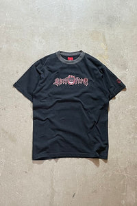 MADE IN USA 90'S LOGO RINGER T-SHIRT / BLACK [SIZE: M USED]