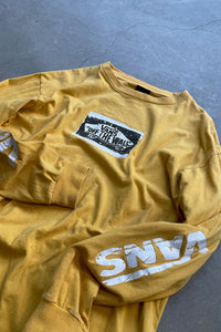 MADE IN MEXICO Y2K EARLY 00'S L/S PRINT T-SHIRT / YELLOW [SIZE: L USED]