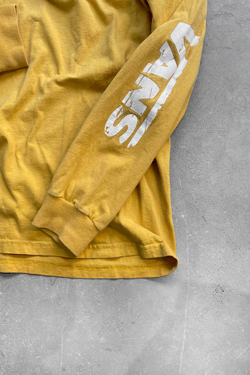 MADE IN MEXICO Y2K EARLY 00'S L/S PRINT T-SHIRT / YELLOW [SIZE: L USED]