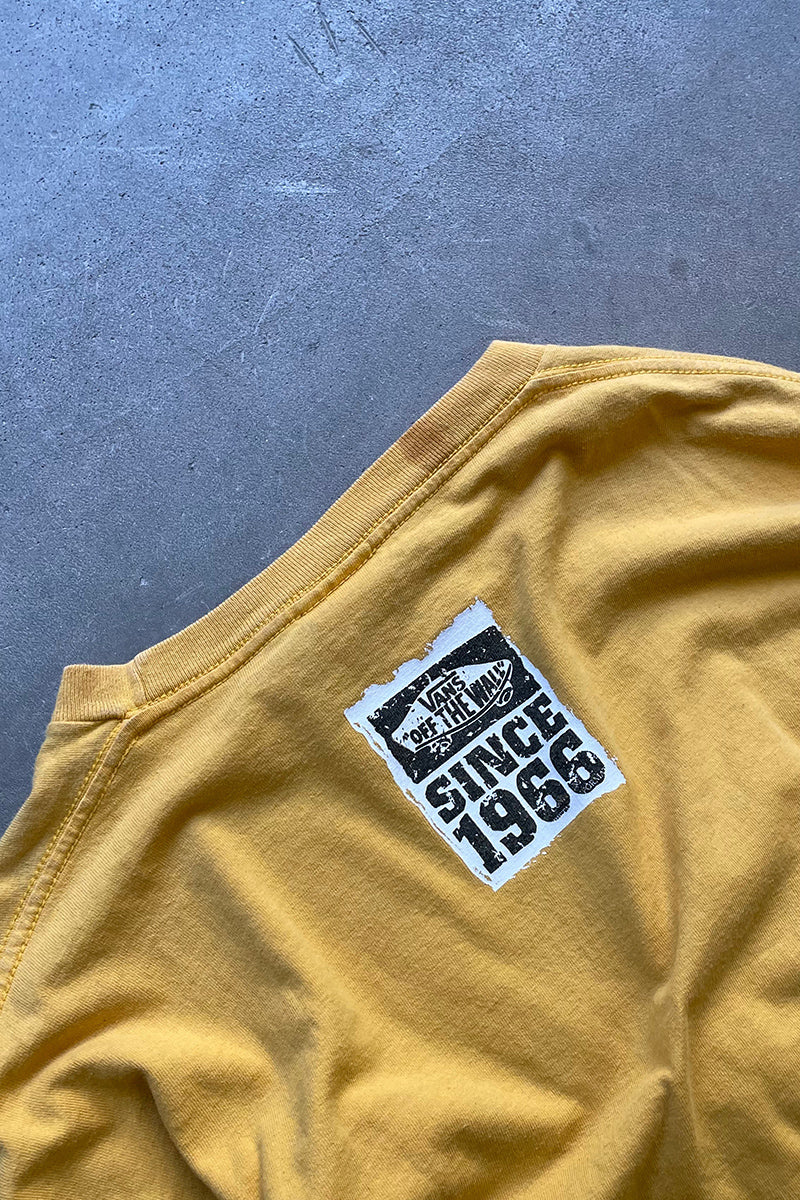 MADE IN MEXICO Y2K EARLY 00'S L/S PRINT T-SHIRT / YELLOW [SIZE: L USED]