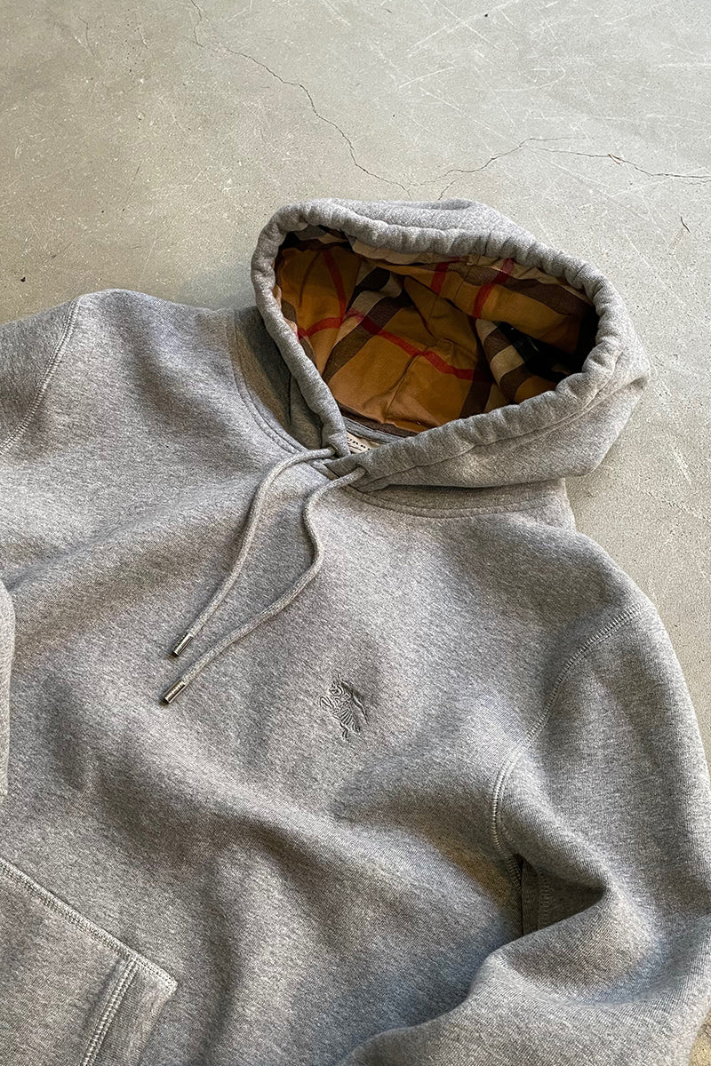 MADE IN PORTUGAL ONE POINT LOGO SWEAT HOODIE / GRAY [SIZE: L USED]