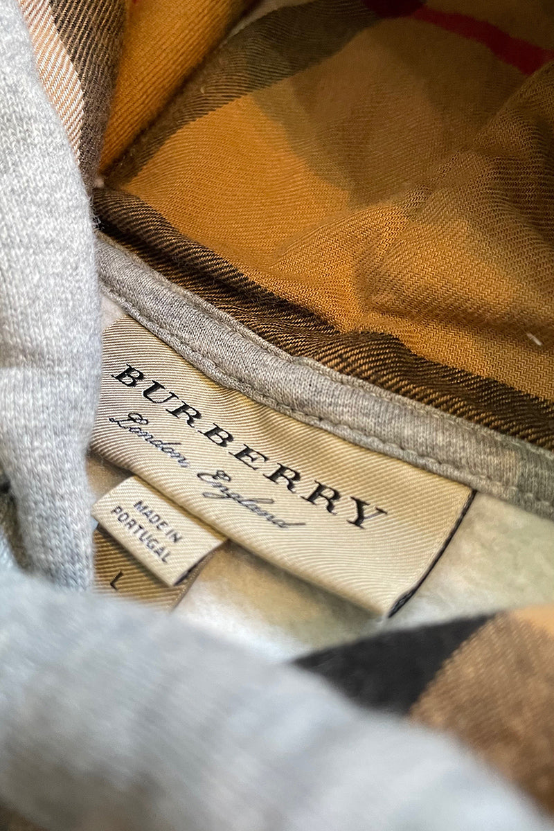 MADE IN PORTUGAL ONE POINT LOGO SWEAT HOODIE / GRAY [SIZE: L USED]