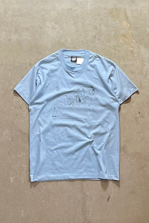 MADE IN USA 90'S PABLO PICASSO EROTIC T-SHIRT / BLUE [SIZE: L USED]