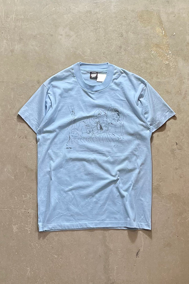 MADE IN USA 90'S PABLO PICASSO EROTIC T-SHIRT / BLUE [SIZE: L USED]